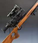 Anschutz Model 1517 .17 bolt-action rifle with chequered semi-pistol grip and forend, raised cheek