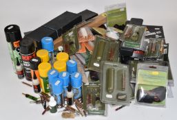 A large collection of shotgun, rifle and air rifle cleaning kit including, oils, rods, brushes,