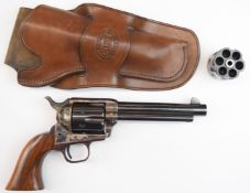 Stafford Hill Arms Colt style 9mm blank firing six-shot single action revolver with wooden grips and