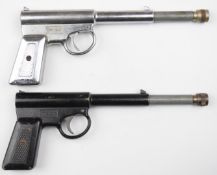 Two Umarex T J Harrington .177 'The Gat' air pistols, one with black painted and one with nickel