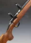 Browning .17 bolt-action rifle with chequered semi-pistol grip and forend, sling and scope mounts