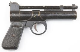 Webley Junior .177 air pistol with named and chequered grips and adjustable sights, serial number