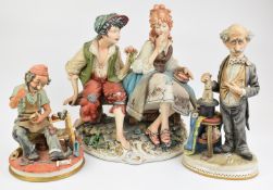 Three signed Capodimonte figures including Estmele (no 105), Thea and Menegheth, tallest 36cm