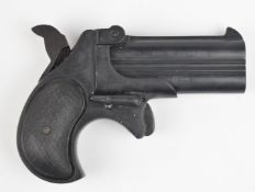 Norris Twinny 9mm blank firing over and under Derringer pistol with chequered composite grips, NVSN.