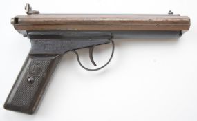 Accles & Shelvoke Ltd F Clarke patent The Warrior .177 side lever air pistol with logo and