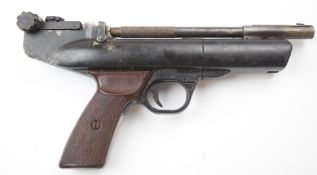Webley Hurricane .22 target air pistol with shaped and chequered grips and adjustable sights, NVSN