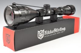 Nikko Stirling Mount Master AO 3-9x50 half mil dot air rifle or similar scope, in original box