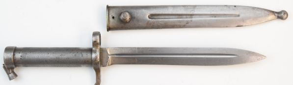 Swedish 1896 pattern Mauser bayonet with good stamps to ricasso and 21cm blade, with scabbard PLEASE