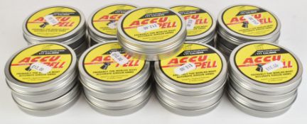 Seventeen sealed tins of 500 Webley Accu Pell .177 air rifle pellets.