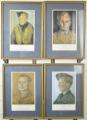 Four limited edition WW2 Royal Air Force portraits by Erick Kennington all signed by subjects,