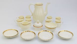 Royal Worcester eight place setting coffee set decorated in the Elegance pattern, tallest 24cm