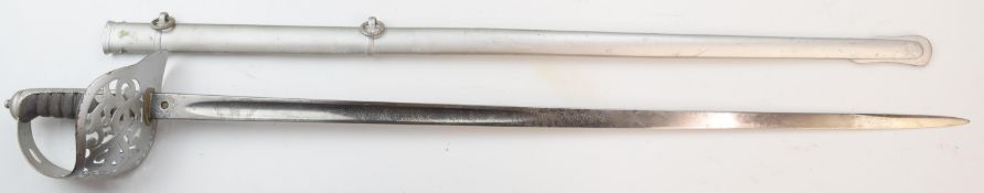 British 1895 pattern officer's sword with VR cypher to guard, Hawkes & Co Piccadilly to ricasso and