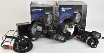 Two Lightforce Performance Lighting Enforcer 140mm LED handheld lights, both in original boxes.
