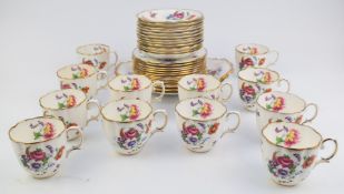 Royal Albert teaware decorated in the Barbara Ann pattern comprising twelve trios and two cake