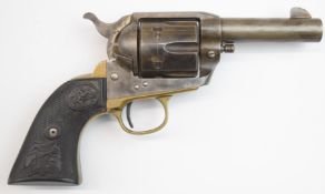 Adler Model 1873 Colt style 9mm blank firing six-shot single action revolver with embossed and