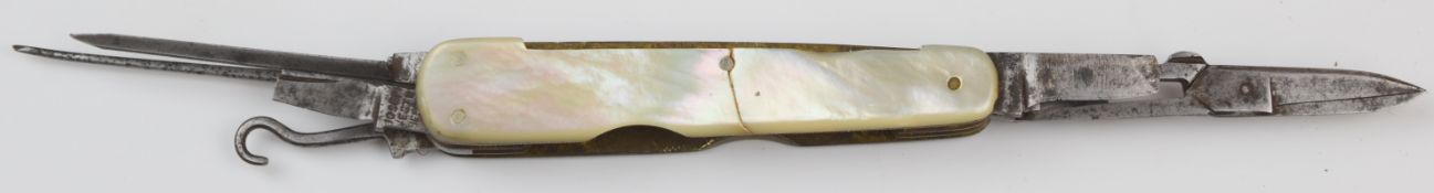 Pocket / folding multitool knife with mother of pearl handles PLEASE NOTE ALL BLADED ITEMS ARE