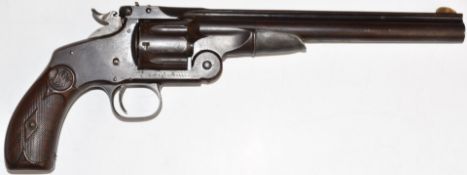 Deactivated Smith & Wesson .32 six-shot single action revolver converted from a revolving rifle,