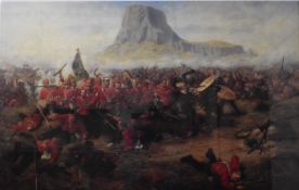 Print 'The Battle of Isandhlwana', 112 x 81cm including frame