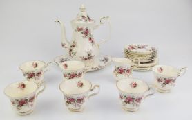 Nineteen pieces of Royal Albert tea ware decorated in the Lavender Rose pattern