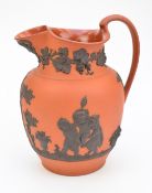 Early 19thC Wedgwood Bacchus jug decorated with cherubs in a pastoral setting and vine frieze,