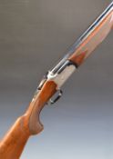 Lanber 12 bore over and under ejector shotgun with engraved locks, trigger guard, underside and