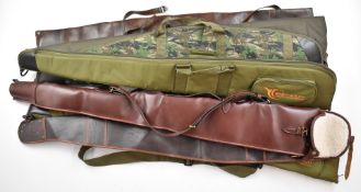 Eight various gun slips including wool lined leather examples, Webley & Scott etc.
