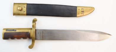 Replica American 1861 pattern Dalgren knife bayonet for the US Navy Plymouth Whitneyville rifle with