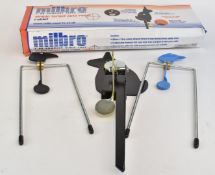 Three standing metal air rifle or similar shooting targets including Milbro Rabbit with auto