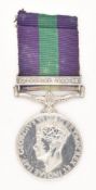 British Army General Service Medal with clasp for Palestine 1945-1948 named to 21002084 Gunner P
