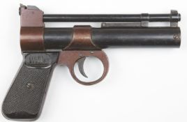 Webley Junior .177 air pistol with named and chequered grips and adjustable sights, serial number