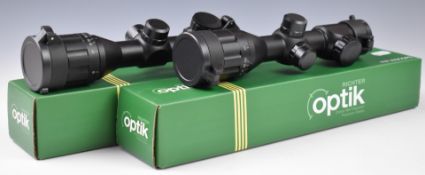 Two Richter Optik Exactscope 4x32 AOE air rifle or similar scopes, in original boxes