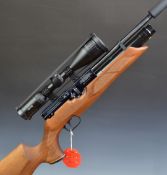 Weirauch HW100 .177 PCP air rifle with chequered semi-pistol grip and forend, raised cheek piece,