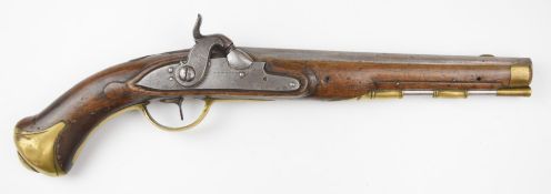 Friedrich Offermann German percussion converted from flintlock hammer action pistol with lock marked