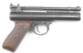 Webley Premier .22 air pistol with named and chequered Bakelite grips and adjustable sights,