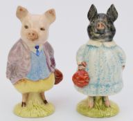 Two Beswick Beatrix Potter figures Pig Wig with BP2 gold back stamp and Pigling Bland