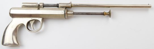 Albert Augustus Pope The Pope Bros .22 'Rifle' air pistol with nickel plated finish, octagonal body,