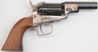 Uberti & Co Colt style 9mm blank firing six-shot single action revolver with engraved scenes of