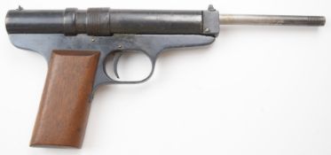 Hubertus .177 air pistol with wooden grip, fixed sights and 6.5 inch barrel, serial number 5287.