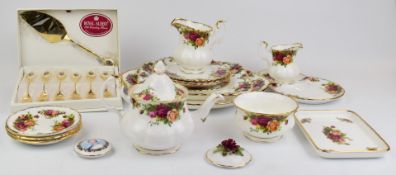 Approximately fifty pieces of Royal Albert Old Country Roses dinner and tea ware