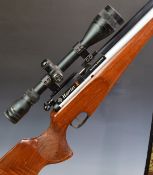 Daystate Harrier X .22 PCP FAC air rifle with textured semi-pistol grip, raised cheek piece, sound