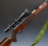 Air Arms Pro-Sport .22 under-lever air rifle with ornate chequered semi-pistol grip and forend,