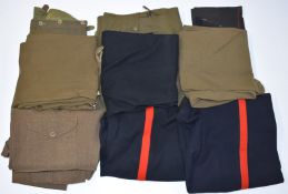 British Army nine various pairs of trousers / nether wear, all attributed to the Gloucestershire