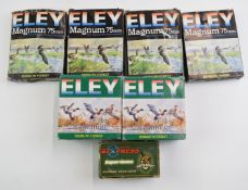 One hundred 12 bore Bismuth shotgun cartridges Eley Maximum, Eley Magnum 75mm and Lyalvale Express