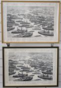 Royal Navy interest two framed prints 'Our First Line of Defence: The Royal Navy 1896' one glazed,