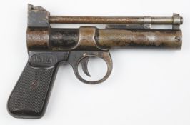 Webley Junior .177 air pistol with named and chequered grips and adjustable sights, serial number