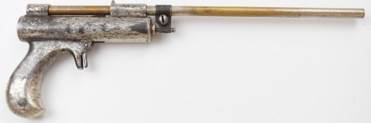 Albert Augustus Pope The Pope Bros .22 'Rifle' air pistol with nickel plated finish, endcap