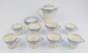 Fifteen pieces of Art Deco porcelain tea ware with 'Palissy' to base