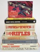 Thirteen gun and shooting related books including The Book of Rifles by Smith & Smith, Books of
