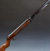 Webley Mark 3 .22 under-lever air rifle with named plaque inset to the stock and semi-pistol grip,
