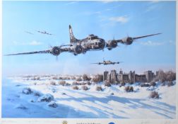 WW2 American Air Force framed limited edition of a B17 'Wild Children' by Heinz Krebs number 573